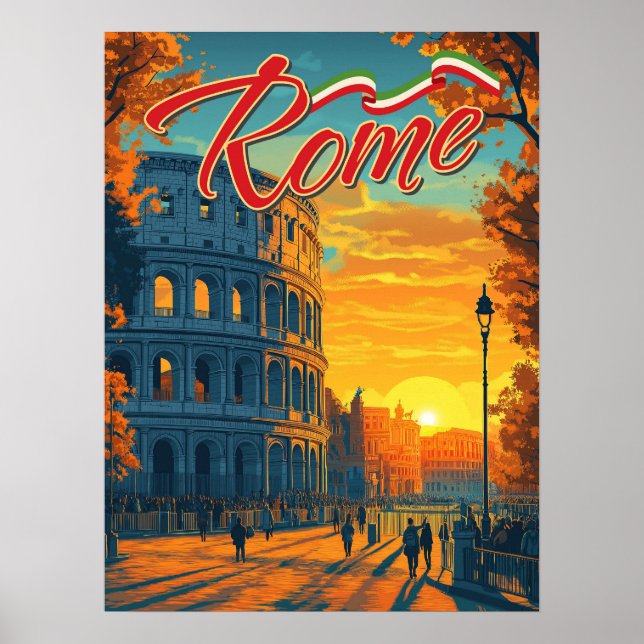 Poster Rome, Italie : Colosseum Adventure Travel (Devant)