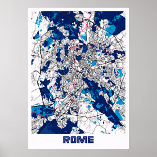 Poster Rome - Italie MilkTea City Carte