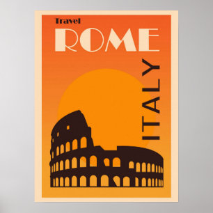 Poster Rome Italie Vintage Italie Colisée Voyage