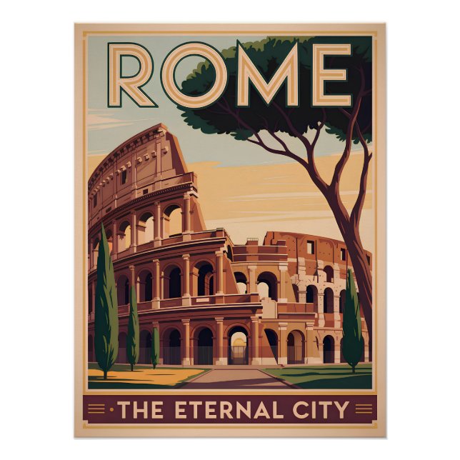 Poster Rome Italy vintage (Devant)