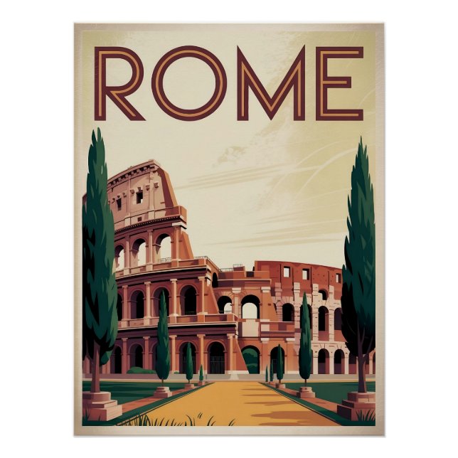 Poster Rome Italy vintage (Devant)