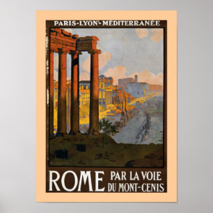 Poster Rome par l'Express du Mont Cenis