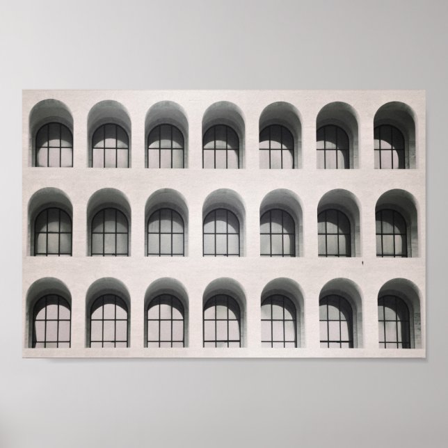 Poster Rome. Photo en noir et blanc. Architecture moderne (Devant)