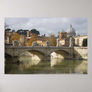 Poster Rome, pont du Tibre