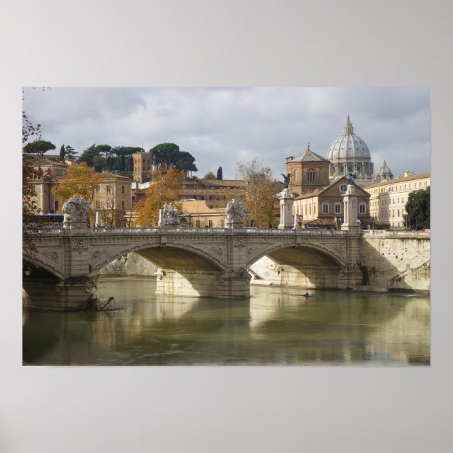 Poster Rome, pont du Tibre (Devant)