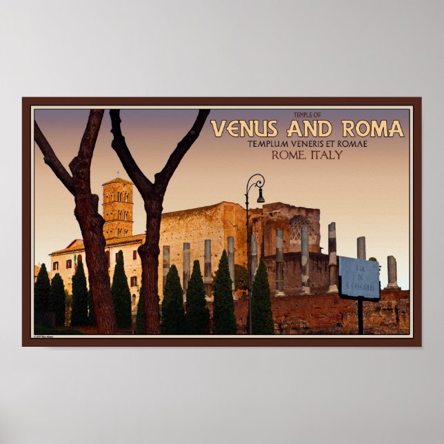 Poster Rome - Temple de Vénus et Roma (Devant)