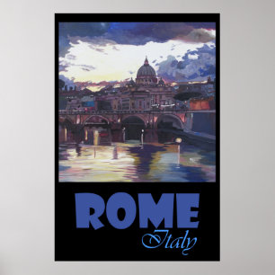 Poster Rome  Vatican Italy Retro Travel