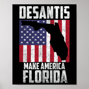 Poster Ron Desantis Faire de l'Amérique la Floride Encore