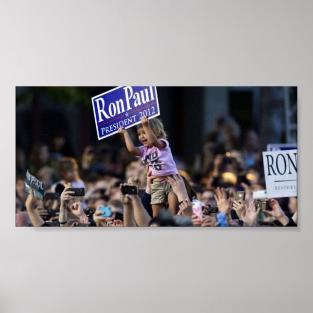 Poster Ron Paul Little Girl Crowd Mémorable (Devant)