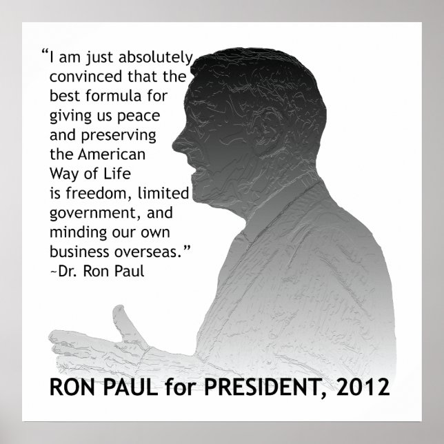 Poster Ron Paul pour Président des Etats-Unis (Devant)