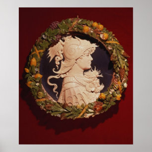 Poster Rondeau soutenant un portrait de profil