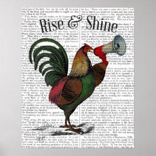 Poster Rooster avec Loudhailer