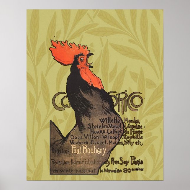 Poster Rooster Steinlen Cocorico (Devant)