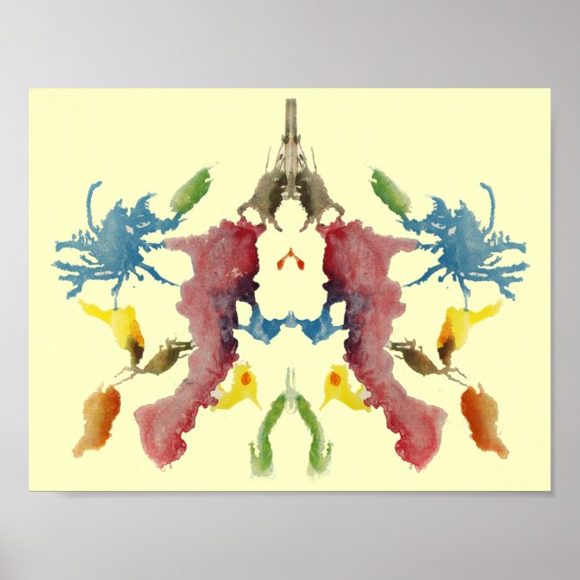 Poster Rorschach Inkblot Test Art Amusant (Devant)