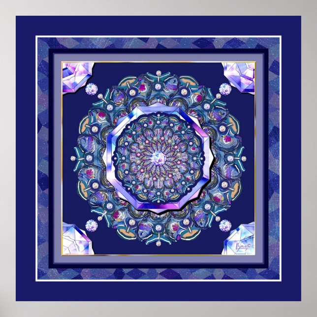 Poster Rosace bleue (Devant)