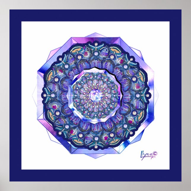 Poster Rosace bleue (Devant)