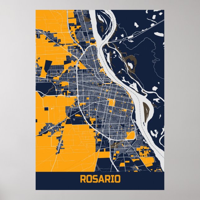 Poster Rosario - Argentine Bluefresh City Map (Devant)