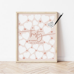 Poster Rose 30 Raisons pour lesquelles nous vous aimons c