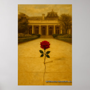 Poster Rose à travers la fissure : arrière de la Maison B