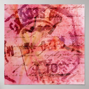 Poster Rose Abstrait