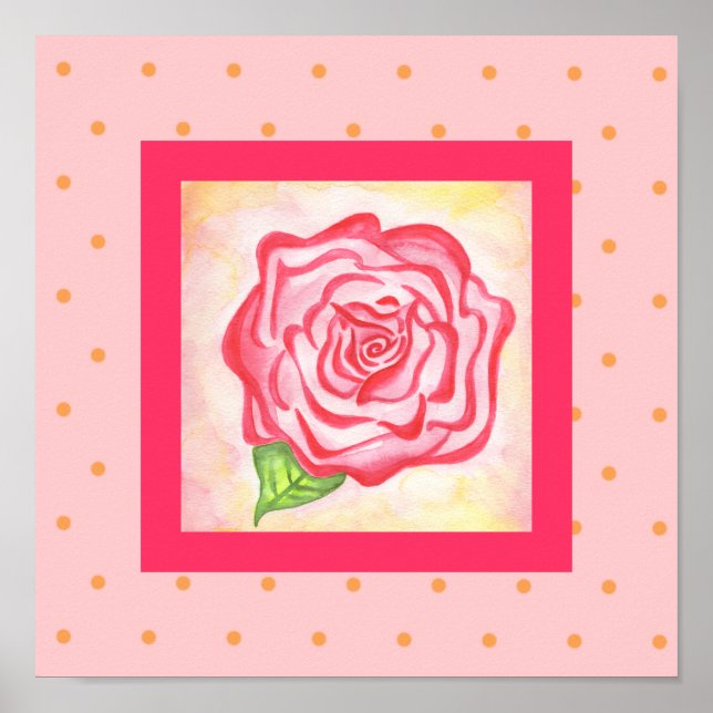 Poster rose Art Imprimer (Devant)