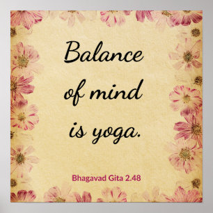 Poster Rose beige tranquille Gita équilibre Yoga impressi