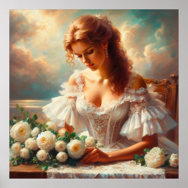 Poster Rose blanche (Devant)