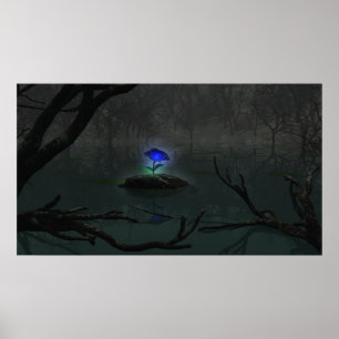 Poster Rose bleu