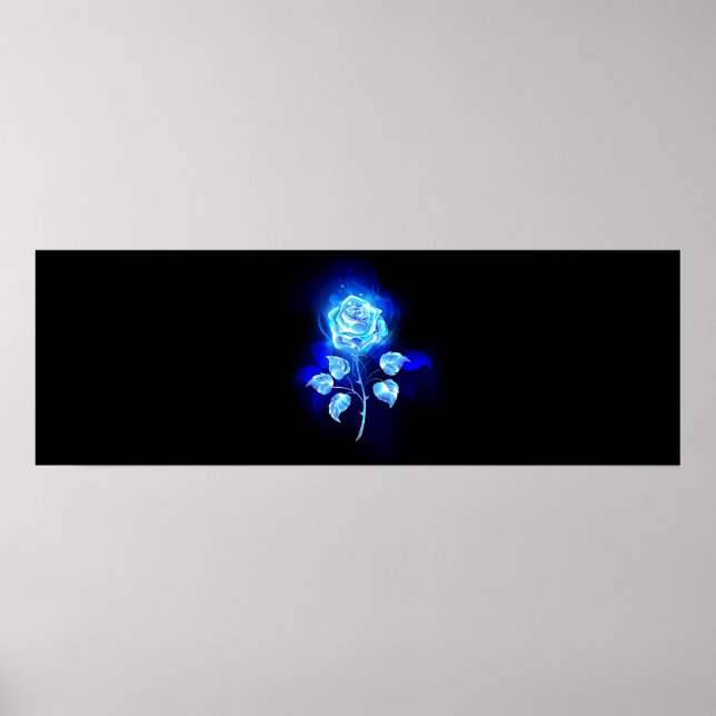Poster Rose bleu brûlant (Devant)
