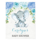 Rose bleu Elephant Baby shower garçon Bienvenue