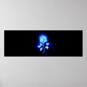 Poster Rose bleue brûlante