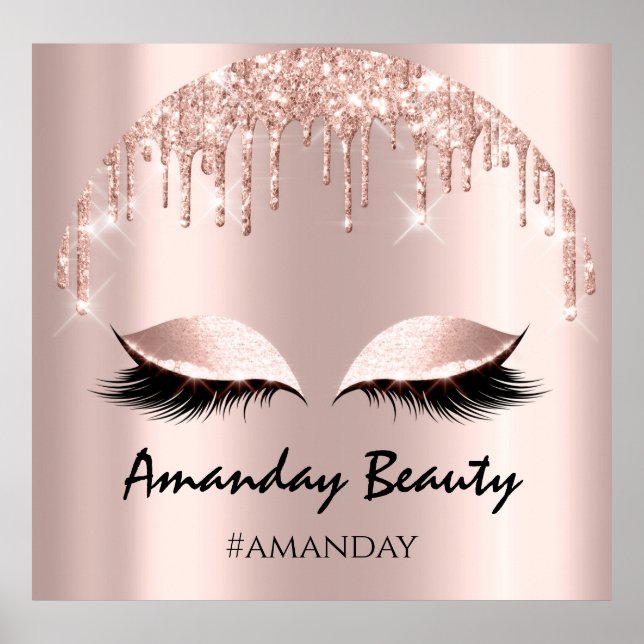 Poster Rose Blush Parties scintillant Drives Eyelash Maqu (Devant)