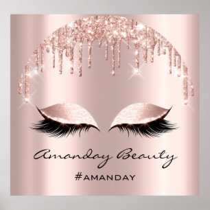 Poster Rose Blush Parties scintillant Éclats Eyelash maqu