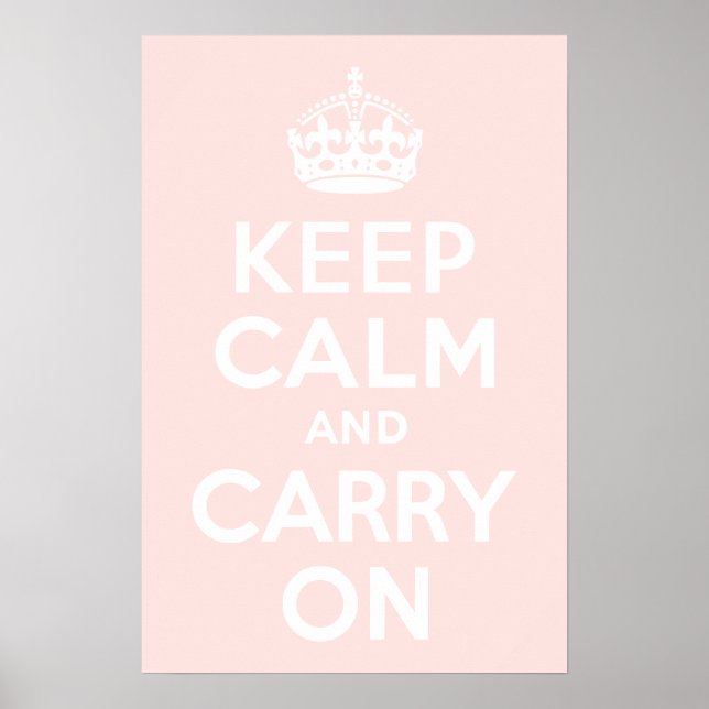 Poster Rose bruyant Restez calme et continuez (Devant)