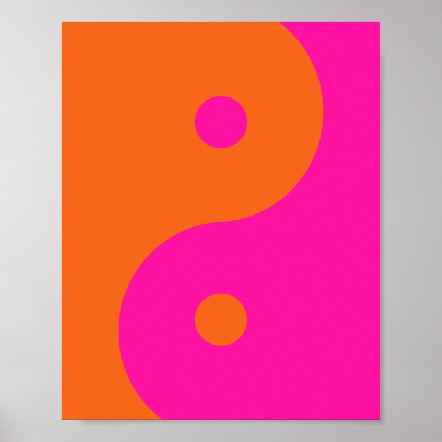 Poster Rose Chaud Et Orange Yin Yang (Devant)