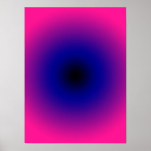 Poster Rose Chaude Violet Bleu Foncé et Dégradé Noir