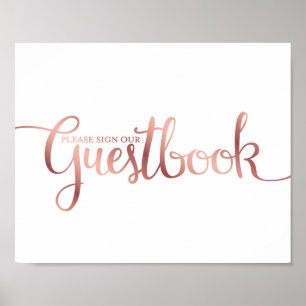 Poster Rose Chic Gold SIGNER NOTRE GUESTBOOK SIGNER Impri