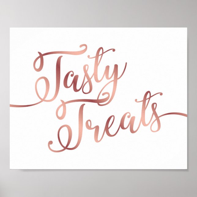 Poster Rose chic Gold TASTY TREATS Signer Imprimer (Devant)