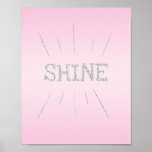 Poster rose clair avec Parties scintillant argent