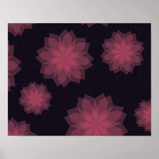 Poster Rose, cool, tendance, abstraction de fleurs modern (Devant)