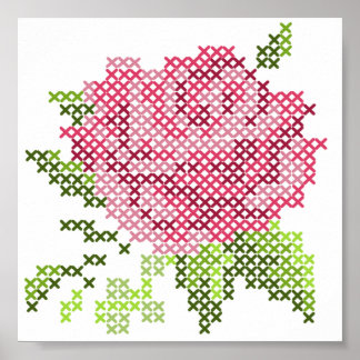 Poster Rose croisé