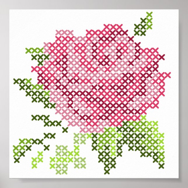Poster Rose croisé (Devant)