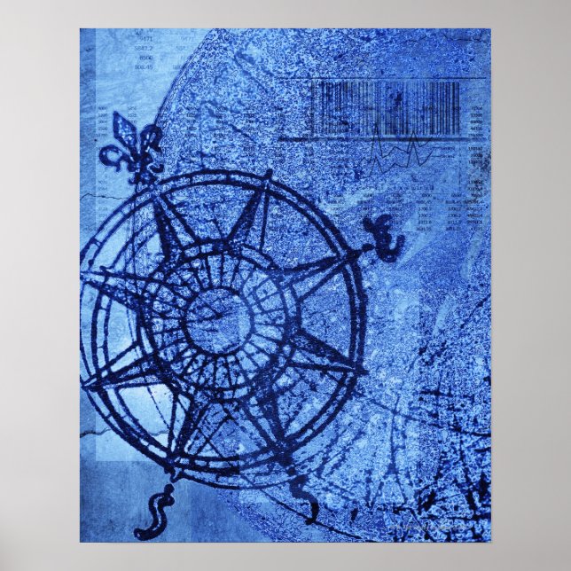 Poster Rose de compas antique (Devant)