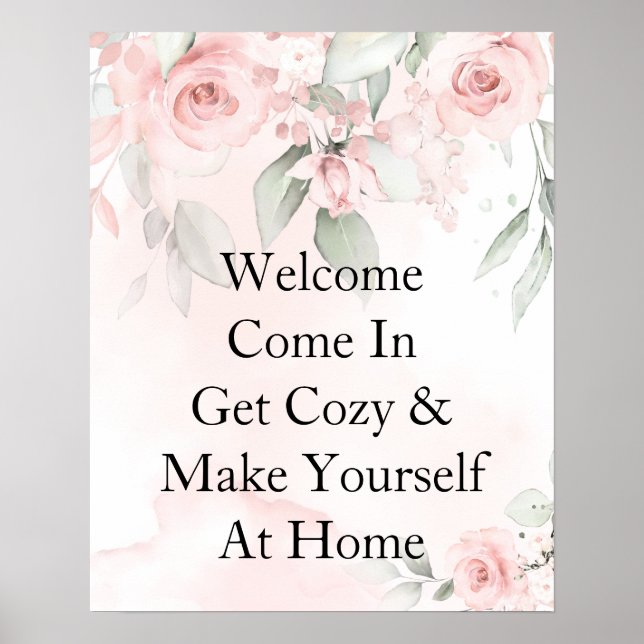 Poster rose de couleur d'aquarelle bleu rose vif personna (Devant)