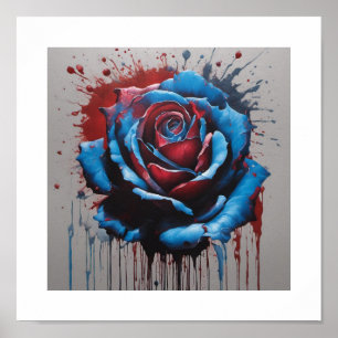 Poster Rose de la lune de sang bleu