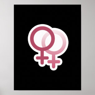 POSTER ROSE DE SYMBOLE D'AMOUR DE LESSBIAN