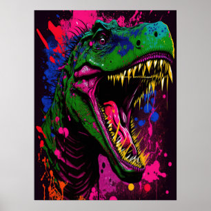 Poster rose Dinosaur T Rex