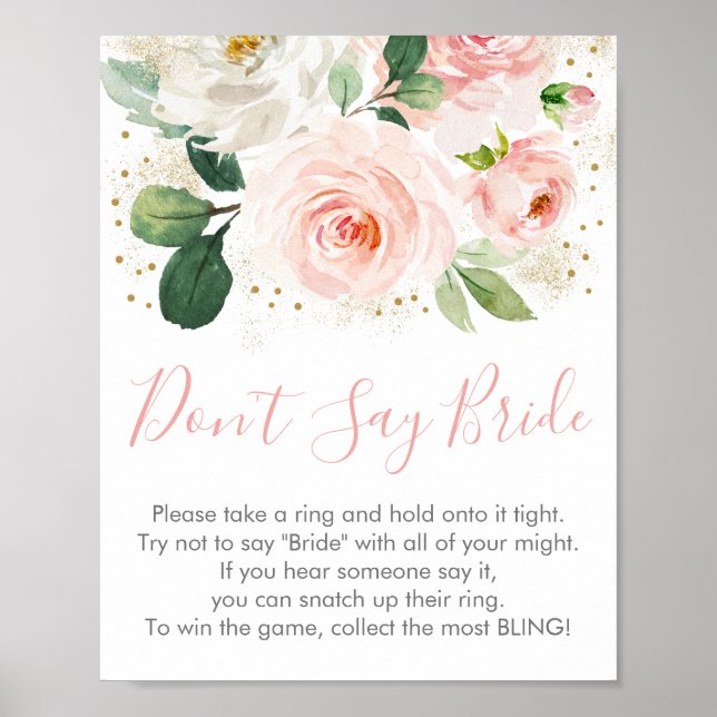 Poster Rose Ébloui Or Fleurs Ne Dis Pas Fiancée Jeu (Devant)