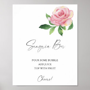 Poster Rose élégant - bar sangria