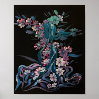 Poster Rose en fleur - Om Peinture en toile